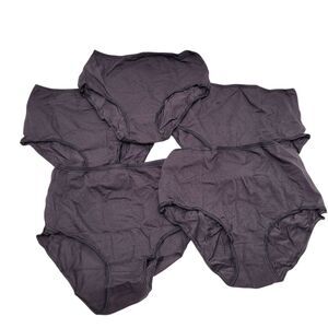Iris & Lilly Women's Cotton High Waisted Underwear Pack Of 5 Black Size X-Small